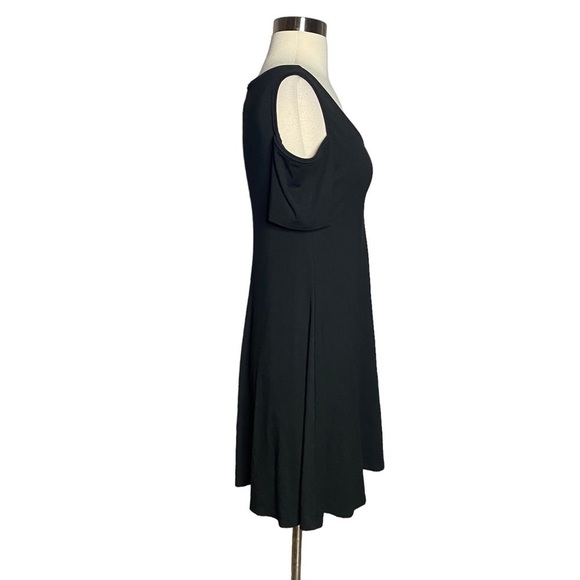 White House Black Market Women Black Cold Shoulder Dress - Picture 2 of 5